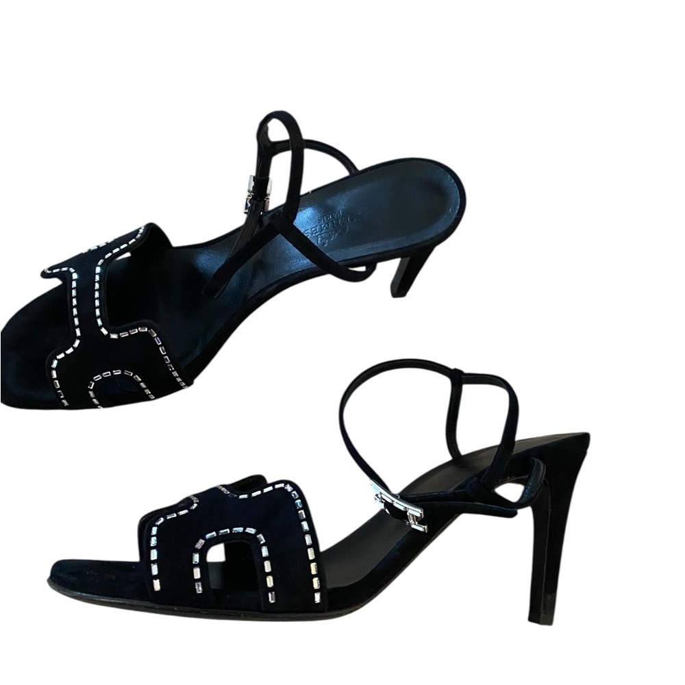 Elegant Black Strappy Heels - Picture 8 of 16